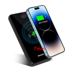 Philips Portable iPhone Charger Wireless DLP9520C Powerbank 10000mAh 5V/3A Fast Charge Phone Battery Pack, Portable Charger High Capacity Battery Rapid Type-C USB-C Charger