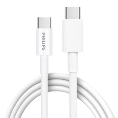 3PCS x Philips 1.25m USB-C Charging Cable Connector for iPhone 17/16/15 Plus/Pro/Pro max, iPad Pro, Samusng S24 S23 S22 and Nubia Google Pixel Synchronize (C to C Cable, White)