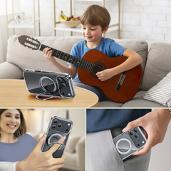 BUCKKO Metal 360° Rotate Stand Protective Case With MagSafe for iPhone