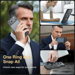 BUCKKO Metal 360° Rotate Stand Protective Case With MagSafe for iPhone