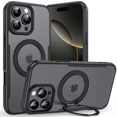 BUCKKO Metal 360° Rotate Stand Protective Case With MagSafe for iPhone