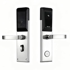 Buckko Locks ZM-1 Smart Door Lock, Lever Handle with Fingerprint, PIN Code, RFID Card and Key, Silver