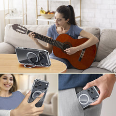 BUCKKO Metal 360° Rotate Stand Protective Case With MagSafe for iPhone