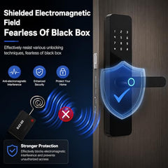 Buckko Locks BL-02 Smart Apartment Lock, Fingerprint, Code, Card and Key, Black