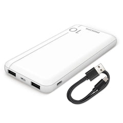 Philips Magnetic Powerbank 10000mAh Power Bank USB Portable Charger Reliable 5V 2.1A iPhone 16 / 15 / 16 & 15 Pro/ 16 & 15 &14 Pro Max/13/12 Series (White), 2 Pack