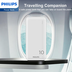 Philips Magnetic Powerbank 10000mAh Power Bank USB Portable Charger Reliable 5V 2.1A iPhone 16 / 15 / 16 & 15 Pro/ 16 & 15 &14 Pro Max/13/12 Series (White), 2 Pack