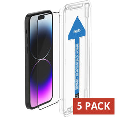Philips High Transparency Tempered Glass Screen Protector for iPhone 14 Pro DLK1205 - 5 Pack (5 Pcs)