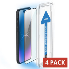 Philips Blue Light Filtering Tempered Glass Screen Protector for iPhone 14 Pro Max (DLK1306) - 4 Pack (4 Pcs)