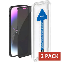 Philips Privacy Tempered Glass Screen Protector for iPhone 14 Pro DLK5505 - 2 Pack (2 Pcs)