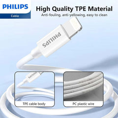 Philips 1.25m USB-C to Lightning Charge Cable Mfi Certified Connector for iPhone, 3 Pack