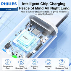 Philips 2m USB-A to Lightning Charging Cable Mfi Certified Connector for iPhone, 2 Pack