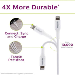 Philips 2m USB-C to Lightning Charging Cable Mfi Certified Connector for iPhone, 3 Pack