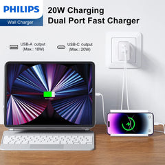 Philips 20W Power Adapter Wall Charger Plug DLP4342 Compatible with iPhone Duo