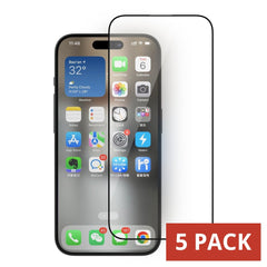 Philips HD Clear Glass Screen Protector Film for iPhone 15 Pro, Tempered Glass Explosion-proof Nano Coated Filter【Anti-Oil】【Anti-Shatter】【Anti-Fingerprint】【Full Coverage】【Hardness 9H】DLK1209 - 5 Pack (5 Pcs)