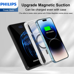 Philips Portable iPhone Charger Wireless DLP9520C Powerbank 10000mAh 5V/3A Fast Charge Phone Battery Pack, Portable Charger High Capacity Battery Rapid Type-C USB-C Charger