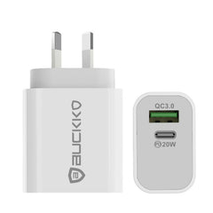 BUCKKO 20W PD USB Wall Charger, Quick Charge 3.0 Fast 20W Dual Ports Wall Charger AU Plug Compatible with iPhone Duo