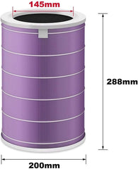 BUCKKO Replacement True HEPA Filter Compatible with Xiaomi Mi Air Purifier 3C 3H 3, 2C 2H 2S, Pro. Filter with RFID Simple Hassle Free Installation. (Purple), 2 Pack