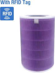 BUCKKO Replacement True HEPA Filter Compatible with Xiaomi Mi Air Purifier 3C 3H 3, 2C 2H 2S, Pro. Filter with RFID Simple Hassle Free Installation. (Purple), 2 Pack