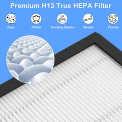 BUCKKO Replacement True HEPA Filters Compatible with Afloia AQ8 Q8/ Honati/Hysure Q7/Tenergy Sorbi Air Purifier & Dehumidifier 2-in-1(1000ML), H13, 2 Pack