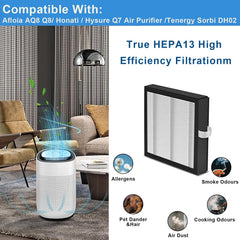 BUCKKO Replacement True HEPA Filters Compatible with Afloia AQ8 Q8/ Honati/Hysure Q7/Tenergy Sorbi Air Purifier & Dehumidifier 2-in-1(1000ML), H13, 2 Pack