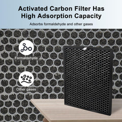 BUCKKO FY1413/40 Active Carbon & FY1410/40 HEPA Replacement Filter Set Compatible with Philips Air Purifier Series 1000 1000i, Replace AC1214 AC1215 AC1217 AC2729, 2 Pack