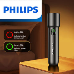 Philips  New  SFL1235 EDC Portable Flashlight Rechargeable LED Flashlights for Defensa Personal Self Defense Camping Hiking 39 Black
