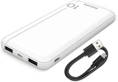 Philips Powerbank 10000mAh Power Bank USB Portable Reliable 5V 2.1A DLP1810NW (White)