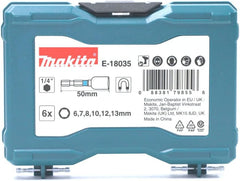 Makita Hex Impact Socket Bit Set 6, 7, 8, 10, 12, 13mm with Magnet 1/4 BLACK Series E-18035 for Impact Driver, etc. [Parallel Import]