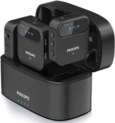 Philips 2.4 Ghz Wireless Microphone, 360 Degree Sound Collecting, Pin Microphone, Ultra Long Distance Transmission, Dsp Noise Canceling, Automatic Pairing, Monitoring Function (1 + 1)