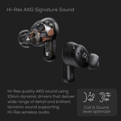 AKG N5 Hybrid - Noise Cancelling Earbuds - Black 1 x TWS Headphone Silicone