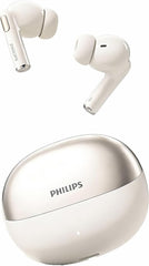 PHILIPS TAT1120 Wireless Earbuds,True Wireless Headphones,Powerful Bass with 13 mm Driver,Clear Call with Mic, Long-Hour Battery Life,Fast Charging,Bluetooth v5.4,IPX4 Rating,Ergonomic Design, White