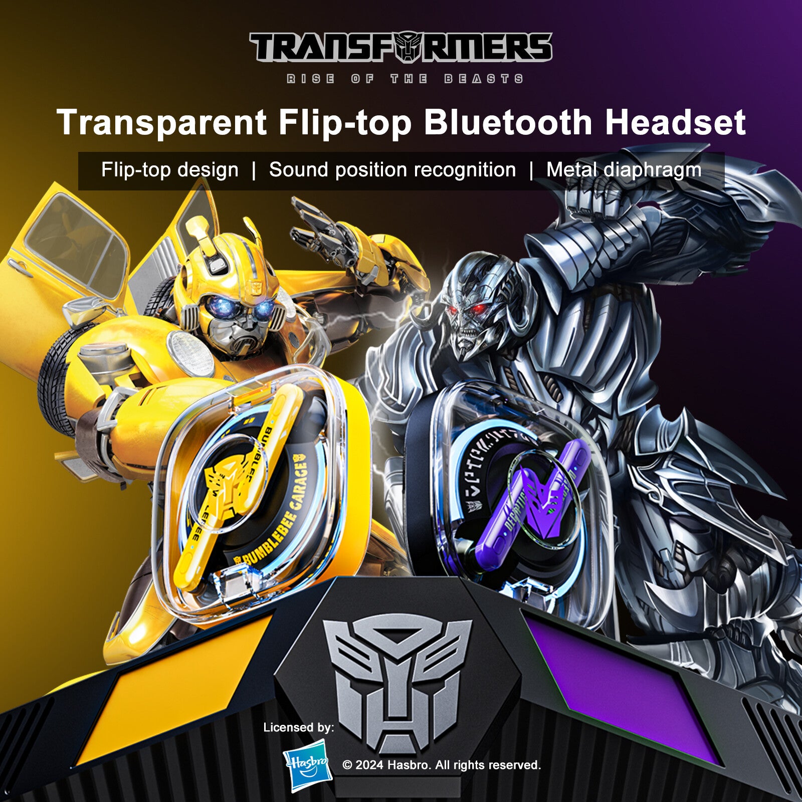 Transformer Bumblebee True Wireless Headphones Yellow TF-T03