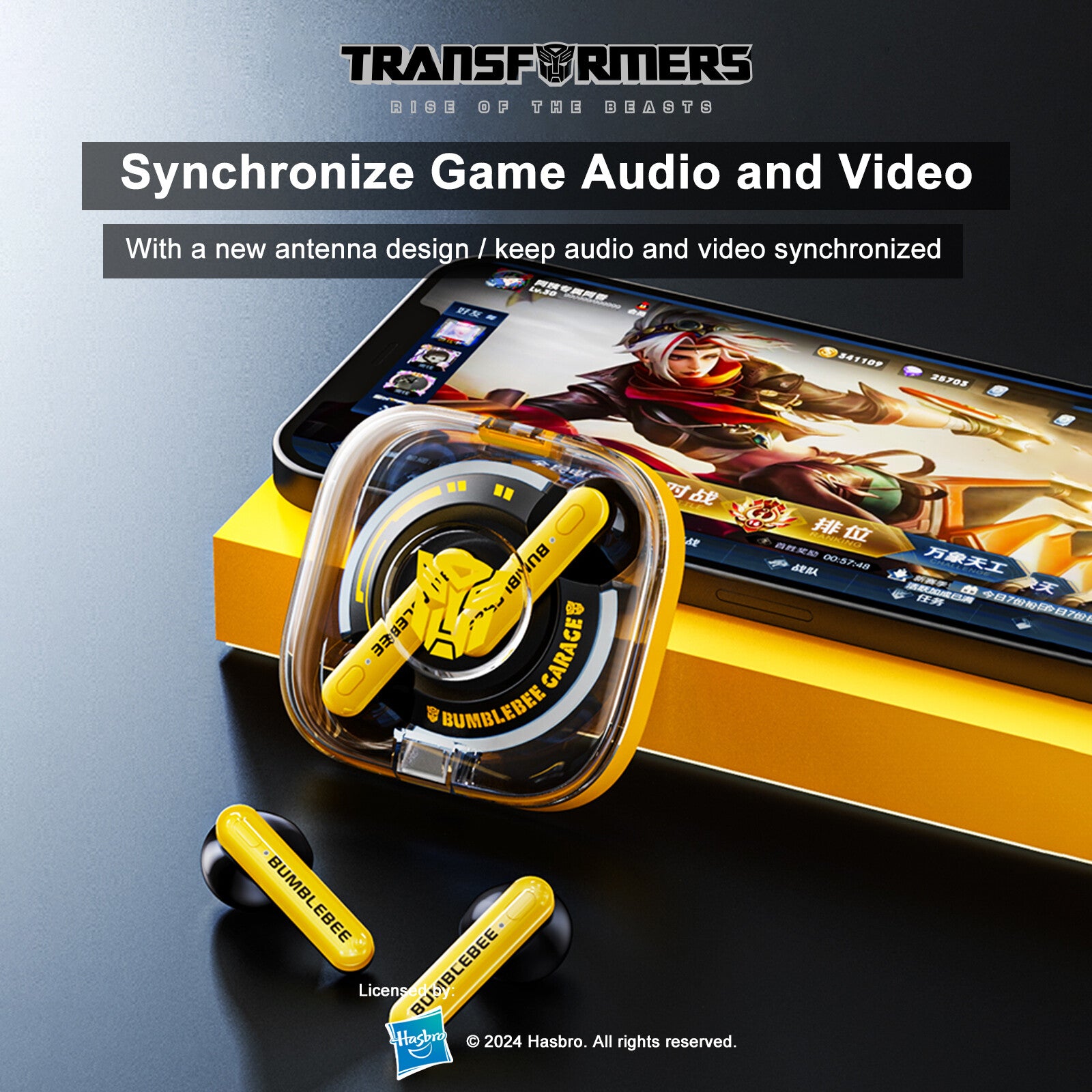 Transformer Bumblebee True Wireless Headphones Yellow TF-T03