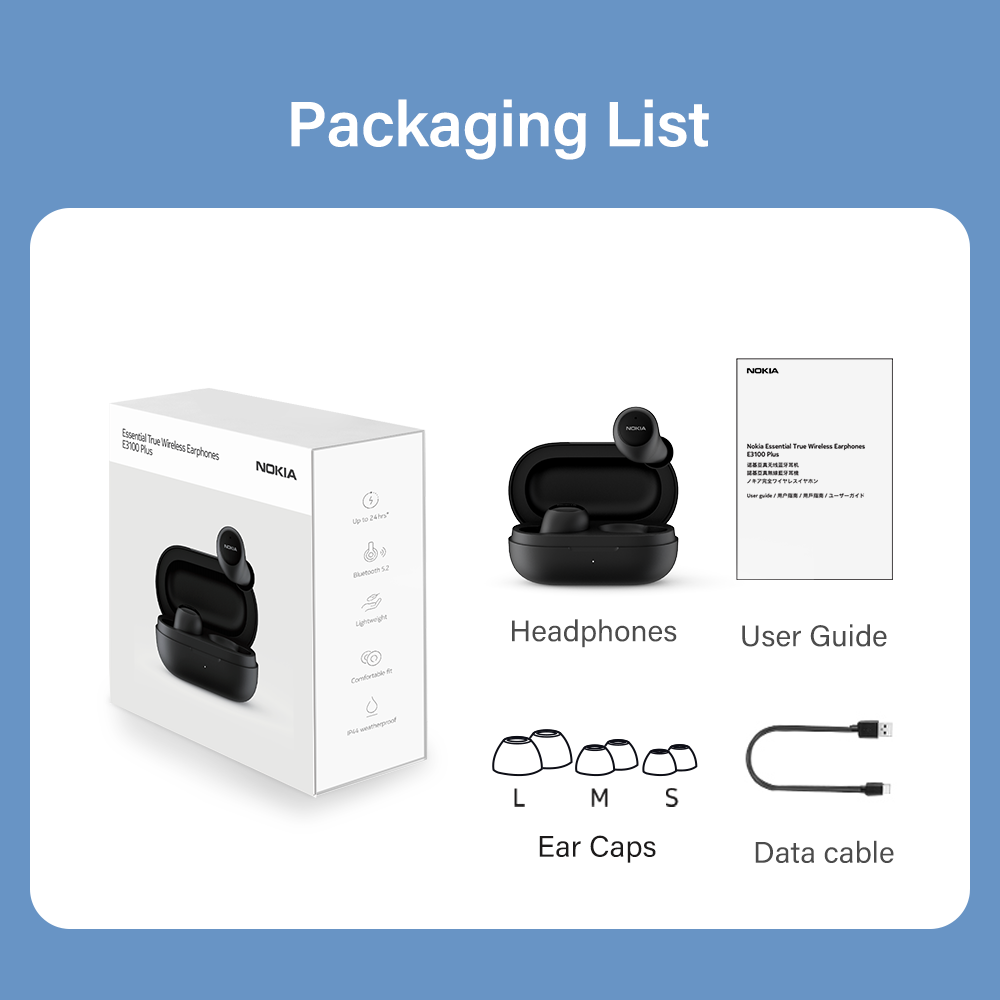 Nokia Essential E3100 Plus Wireless Earphones Bluetooth ENC Noise Reduction