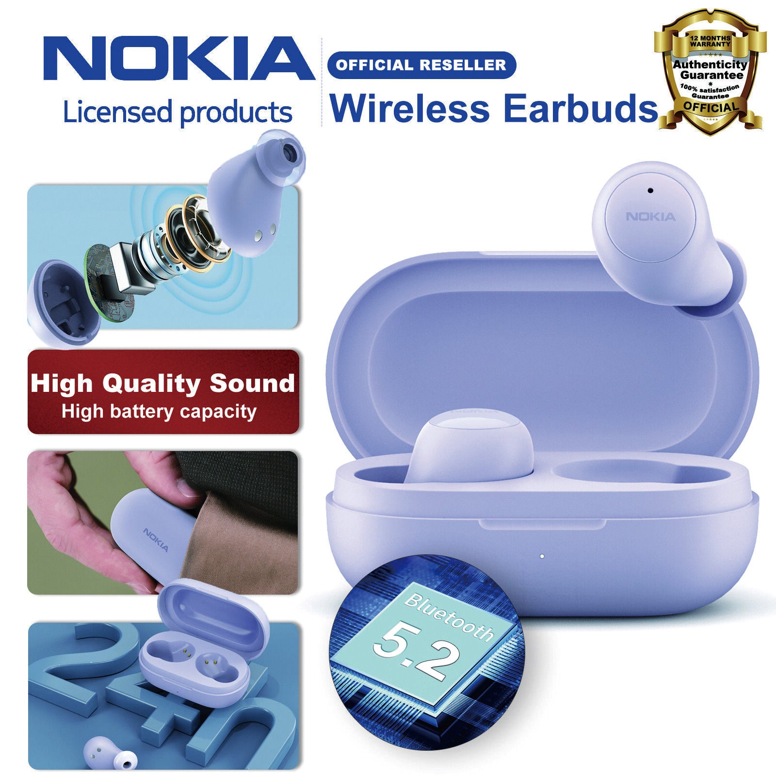 Nokia Essential E3100 Plus Wireless Earphones Bluetooth ENC Noise Reduction