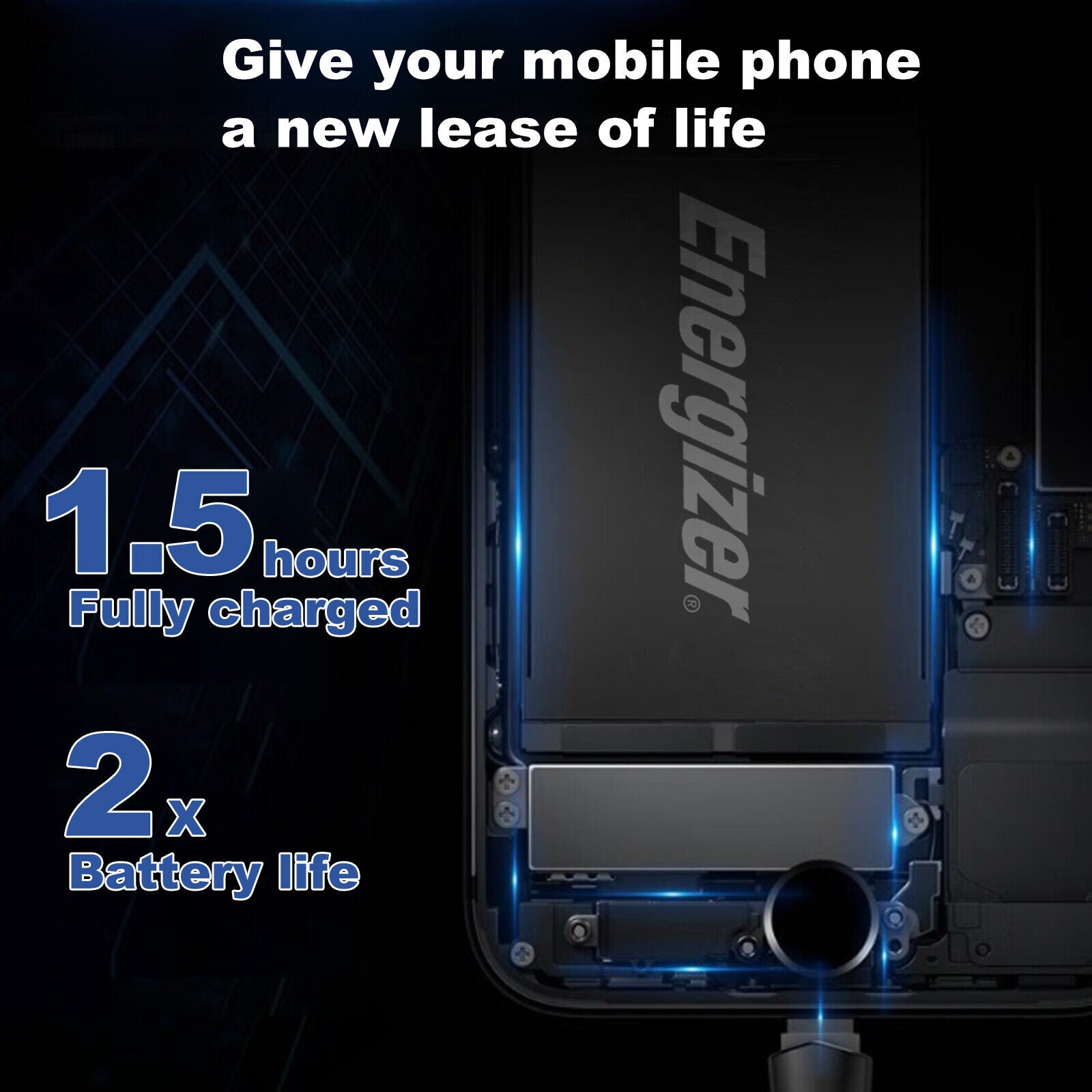 Energizer for iPhone Series High Capacity Backup Battery Easy Installation