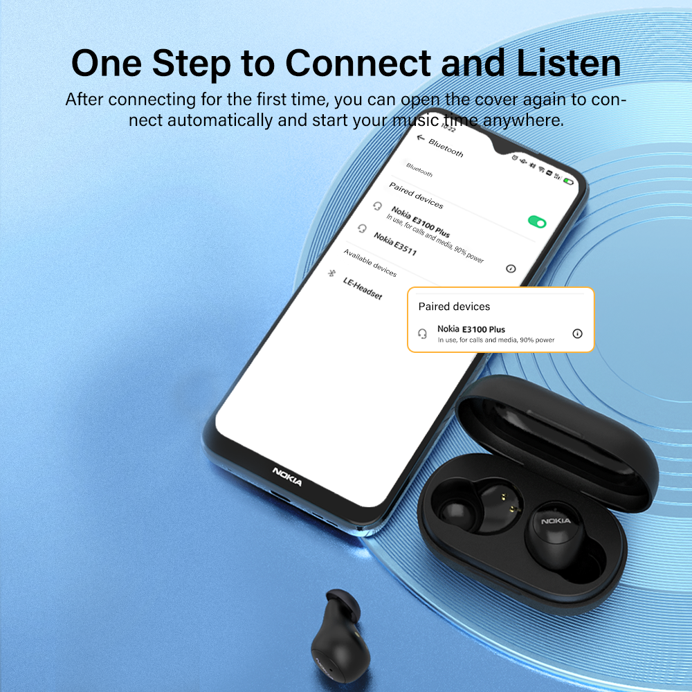 Nokia Essential E3100 Plus Wireless Earphones Bluetooth ENC Noise Reduction