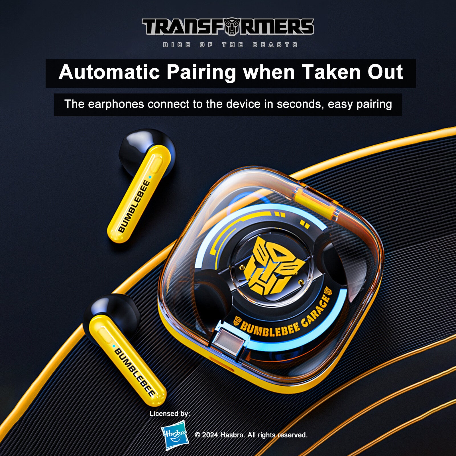 Transformer Bumblebee True Wireless Headphones Yellow TF-T03