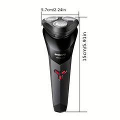 Philips S1113 Men's Electric Shaver - USB Rechargeable, Stainless Steel Blades, Waterproof, 30-45 Min Runtime