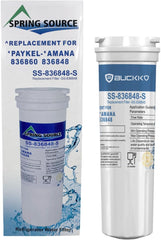 BUCKKO 836848 Refrigerator Water Filter, Replacement for Fisher & Paykel #862285 Replaces #836848, 836860, E522B, PS2067635, RF90A180DU, EFF-6017A, E402B, E442B, SUPCO WF296, RF135B (1-Pack)