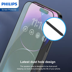 Philips Blue Light Filter Tempered Glass Screen Protector For iPhone 14 Pro - 3 Pack (3 Pcs)
