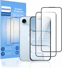 Philips Screen Protector for iPhone Air, Tempered Glass Film with accessories, 9H Hardness, Case-Friendly, 6.5-Inch Display, 2-Pack