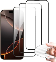 BUCKKO Ceramic Film Screen Protector for iPhone 16 Pro, HD Transparent, Anti-Fingerprint, Scratch-Resistant, Full Coverage, No Broken Edges, PET Material, Glossy Finish- 1Pack