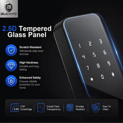 BUCKKO Locks Fingerprint Smart Door Lock with a Deadbolt, 6 in 1 Keyless Entry Door Knob with APP/Keypad Code/Keys/Fingerprint/IC Card/Deadbolt, Electronic Keypad Lock, Smart Locks for Front Door