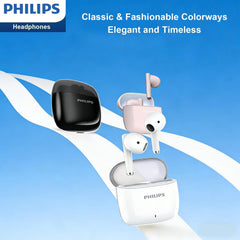 Philips Wireless Earbuds with Hi-Res Audio, Deluxe HS Semi in-Ear Headphones with LDAC, ENC Clear Call, 13mm Large Driver, Game Mode, in-Ear Detection, Total 20H (Black)