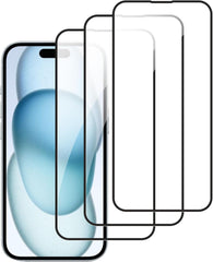 BUCKKO HD Clear Glass Screen Protector Film for iPhone 15 Pro, Tempered Glass Explosion-proof Nano Coated Filter for iPhone 15 Pro【Anti-Oil】【Anti-Shatter】【Anti-Fingerprint】【Full Coverage】【Hardness 9H】10D- 3PCS