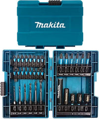 Makita E-06622 Impact Driver Bit Socket Drill Bit Set of 33 Hexagonal Shaft 0.25 inch (6.35 mm) Case Included