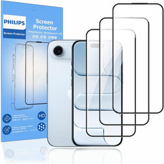 Philips Screen Protector for iPhone Air, Tempered Glass Film with accessories, 9H Hardness, Case-Friendly, 6.5-Inch Display, 3-Pack
