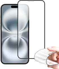 BUCKKO Ceramic Film Screen Protector for iPhone 16 Plus, HD Transparent, Anti-Fingerprint, Scratch-Resistant, Full Coverage, No Broken Edges, PET Material, Glossy Finish- 1 Pack