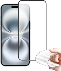 BUCKKO Ceramic Film Screen Protector for iPhone 16 Plus, HD Transparent, Anti-Fingerprint, Scratch-Resistant, Full Coverage, No Broken Edges, PET Material, Glossy Finish- 1 Pack